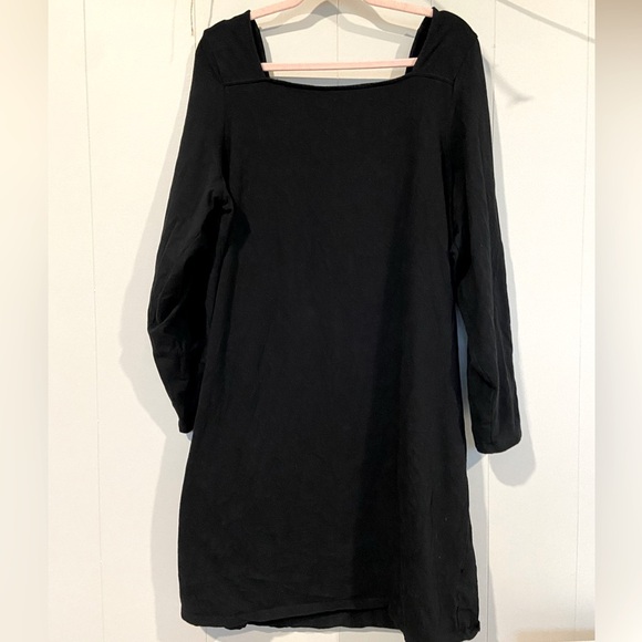 Torrid 4 Curve Square Neckline Casual Body con Black Midi Long Sleeve Dress - Picture 4 of 7